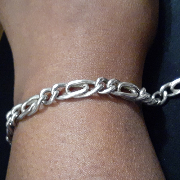 STERLING SILVER LINK BRACELET 8" - Picture 4 of 5